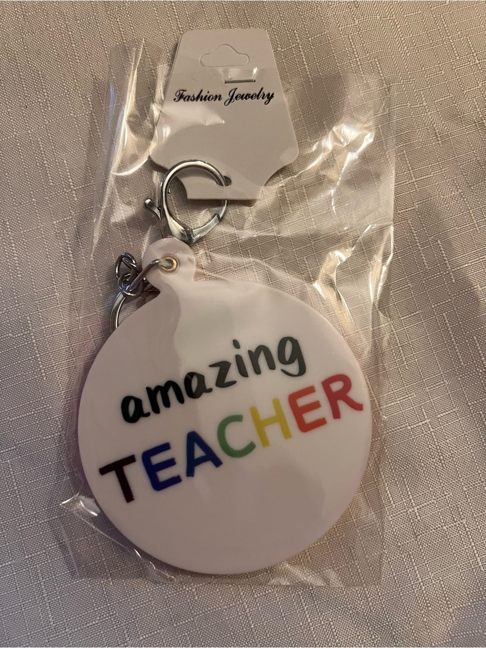 Amazing Teacher Rainbow Keychain
